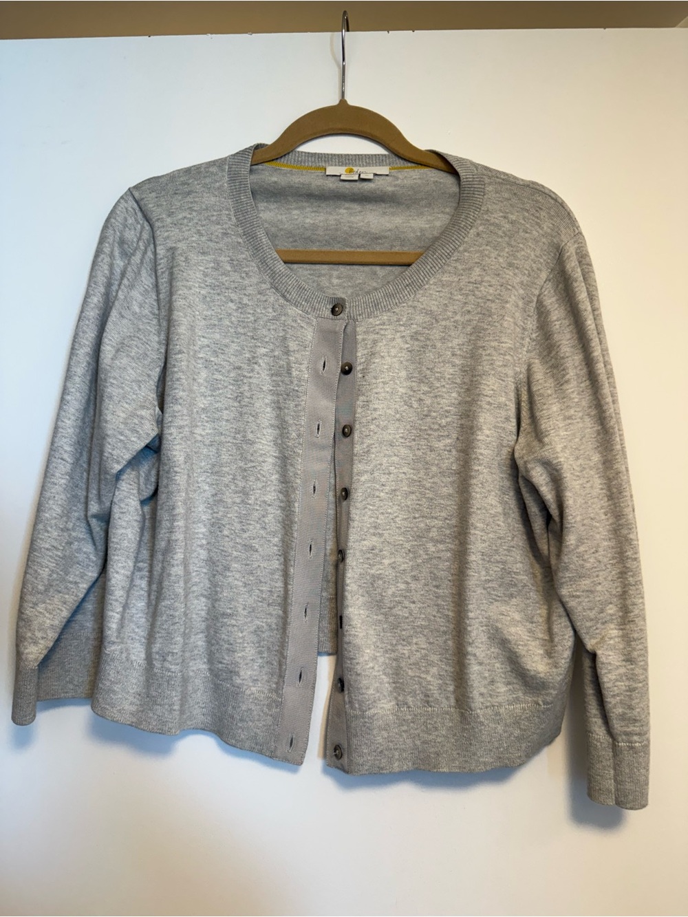 Boden Light Gray Button-Front Women’s Cardigan